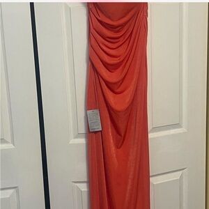 Katie May Los Angeles NWT Sway Gown - Coral Corset Midi Dress